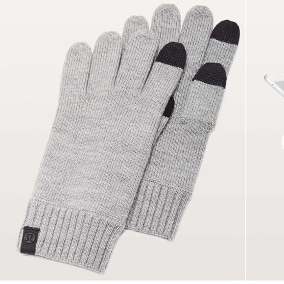 NWT New LULULEMON Cold Pursuit Knit Tech Gloves Heather Gray Mens L XL - Picture 1 of 8